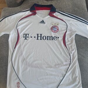 Adidas FC Bayern Munchen White and Navy Soccer Jersey - XL